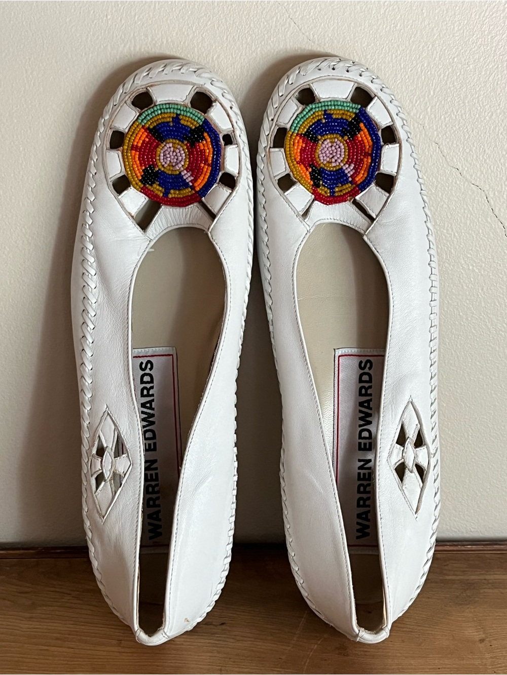 Warren Edwards Beaded Leather Flats